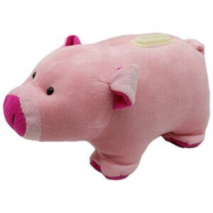 Dollibu Pink Pig Plush Piggy Bank with Stopper
